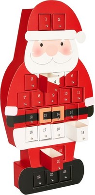Adventskalender zum Befüllen Weihnachtsmann Santa Kalender 24 Türchen aus Pappe