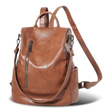 Women  s PU Leather Anti-Theft Backpack Purse Casual Shoulder Bag Fashion Satchel