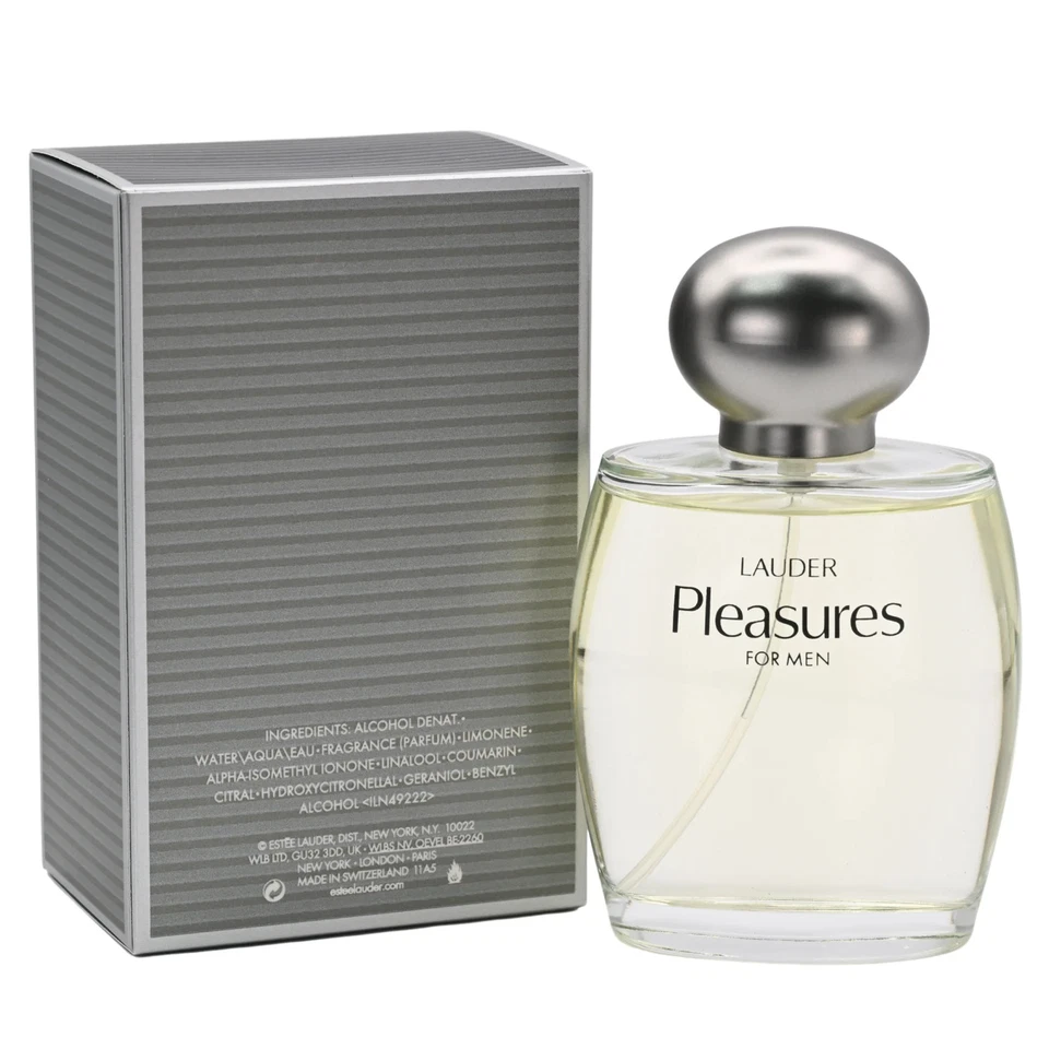PLEASURES by Estee Lauder 3.3/3.4 OZ Colonia EDC para Hombres NUEVO EN CAJA Foto 4 de 4