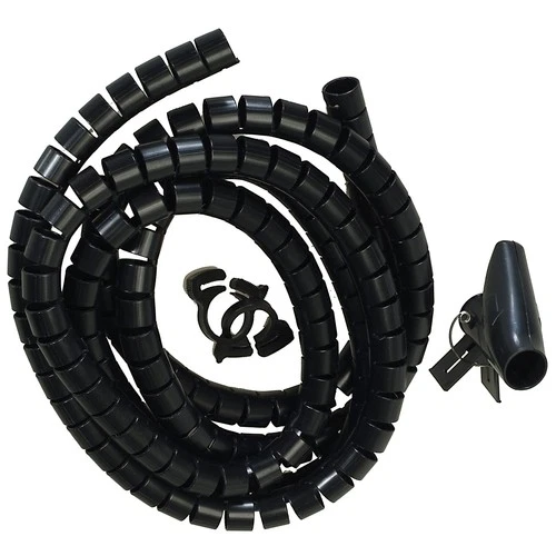 Flexible-Kabelspirale Spiralschlauch mit Einziehhilfe Ø 20 mm Länge 2.5m SCHWARZ