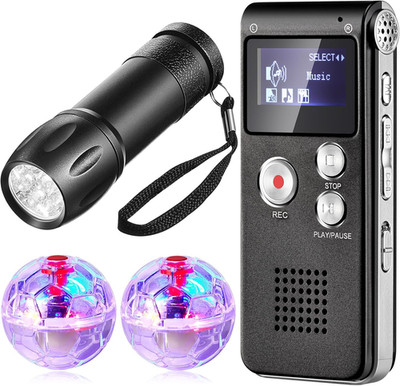 4 Pcs Ghost Hunting Equipment Kit Include 1 Evp Voice Recorder 8 Gb 1 UV Flashli