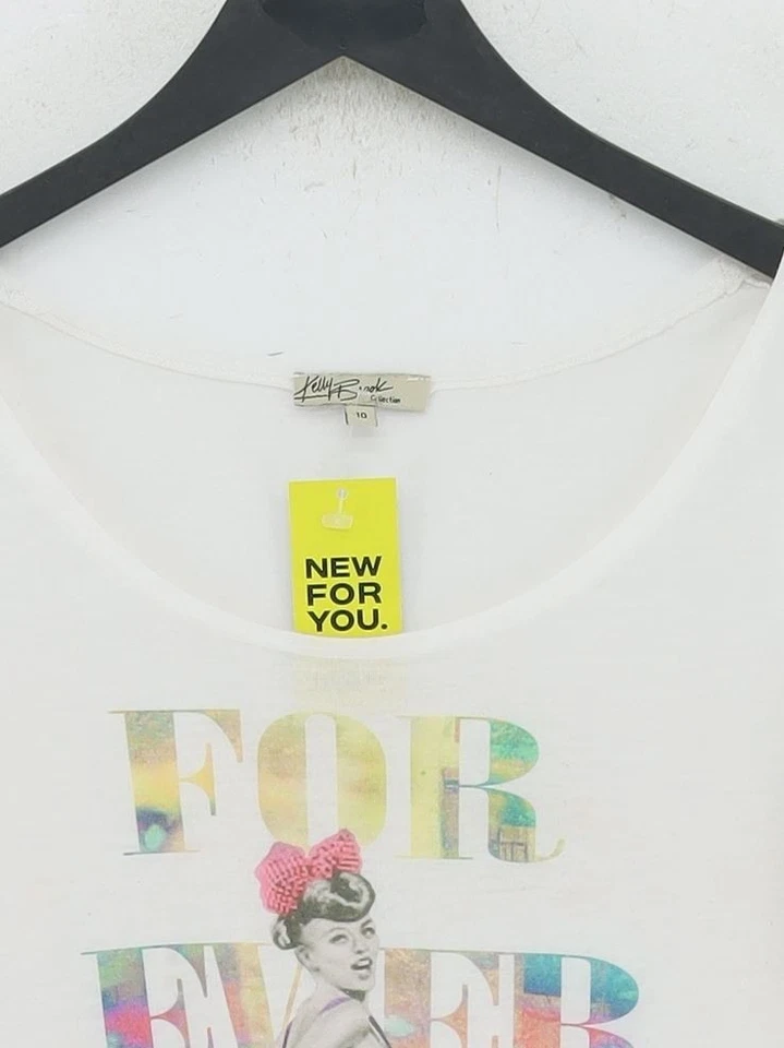 Kelly Brook Women's Top UK 10 White 100% Polyester Basic - Image 3 of 4