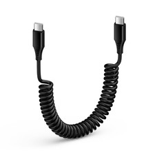 iPhone 17 Air 16e 16 15 Pro Max Charger Cable 3FT for Car, Coiled USB C Black