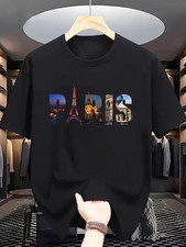 Men’s Paris Graphic T-Shirt | Eiffel Tower Notre Dame Casual Crew Neck Tee Top