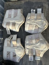 Professional Choice, Leather/Sheepskin Dressage Boots. White. Medium/Large.