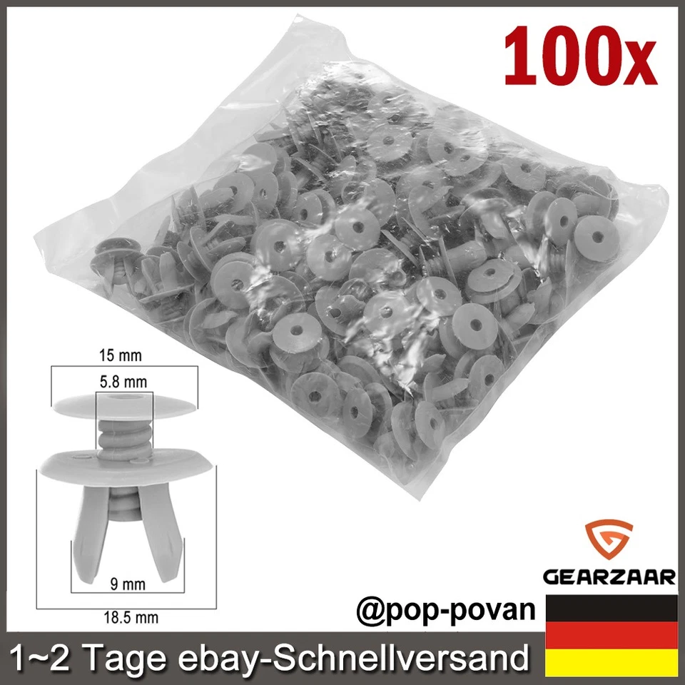 100x Befestigung Clips für VW Transporter T4 T5 Innenverkleidung 701867299
