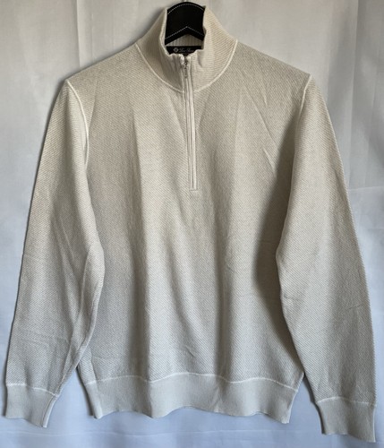 Maglione LORO PIANA uomo beige cashmere roadster pull 1/4 zip taglia EU 50 leggero - Foto 1 di 11