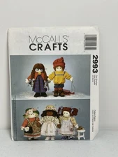 McCalls 2993 Girl Boy 22 inch Soft Rag Dolls + clothes Uncut