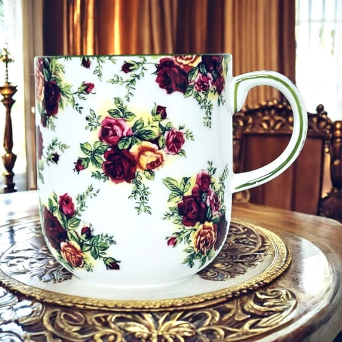 Royal Albert AFTERNOON TEA Old Country Roses Green Trim Bouquet Mug(s) NEW