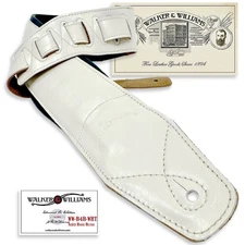 Walker And Williams B4B-WHT Padded Aged White 4" Wide Premium Heirloom Strap