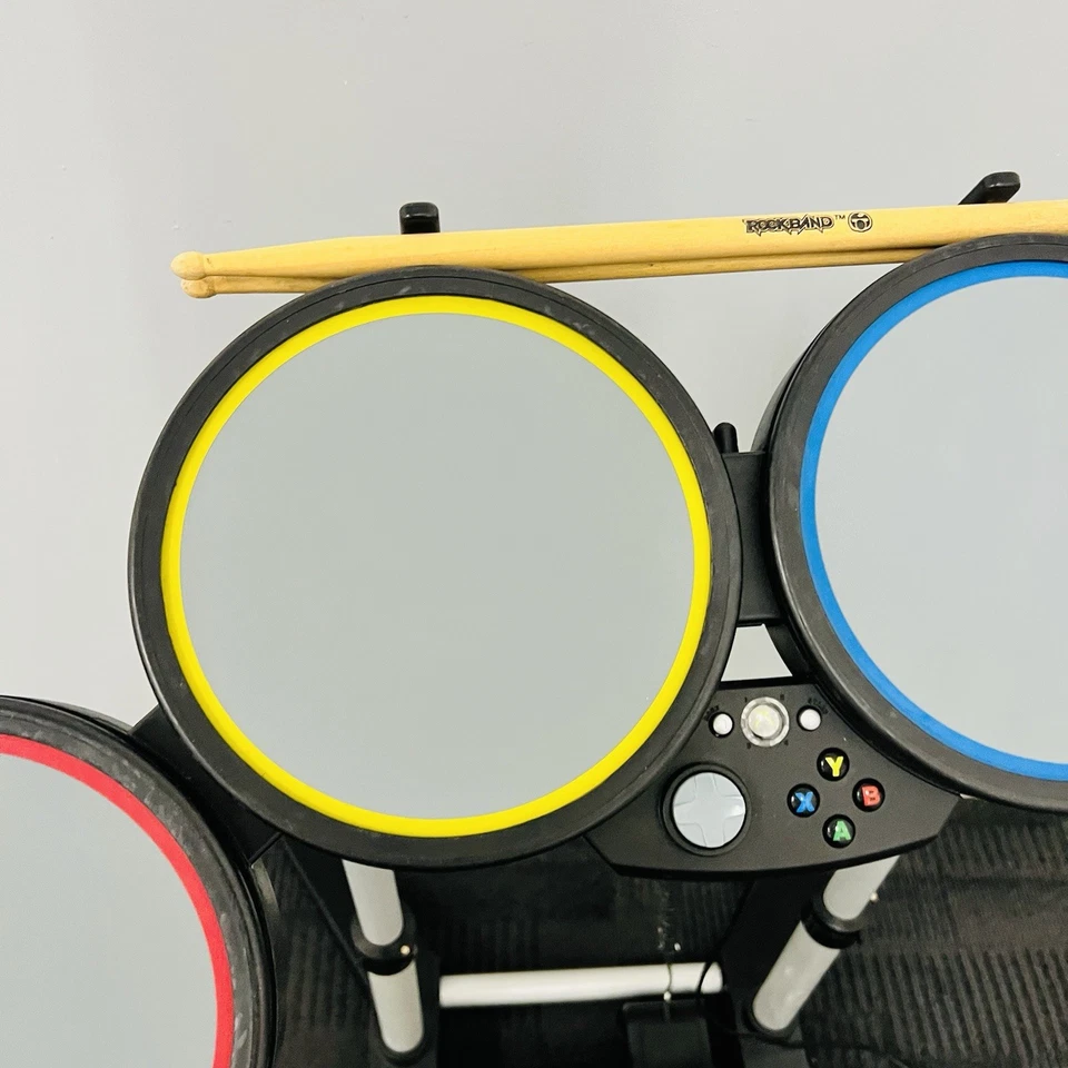 Xbox 360 Rock Band Drum Kit, Pedal and Drumsticks- Tested, Working - Image 3 of 4