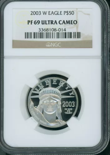 2003-W $50 STATUE LIBERTY PLATINUM EAGLE NGC PR69 PROOF PF69