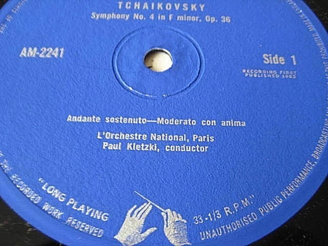 LP, Tchaikovsky Symphony No 4 F minor, Op 36. Kletzki,  Paris, 1963, AM 2241 VGC - Image 4 of 4