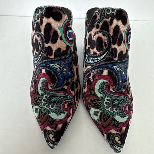 Women’s Van Eli Printed Velvet Slides Clogs Sz 8 - Picture 4 of 8