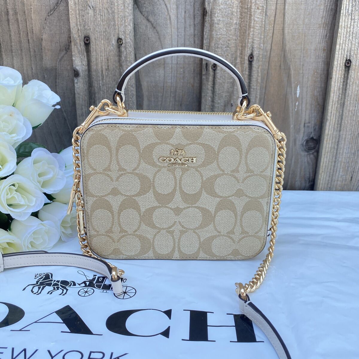 Coach box best sale bag