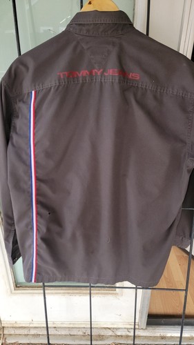 Tommy Hilfiger Para Hombres Grande De Colección Años 90 EE. UU. Pesado Manga Larga Mecánica Look Carrera - Imagen 14 de 15