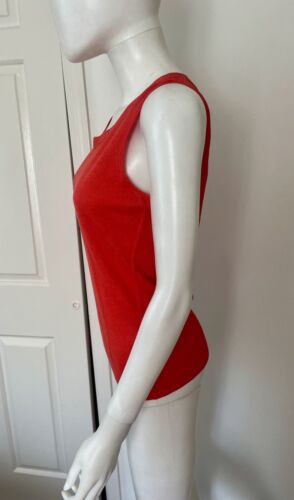 New Lafayette 148 New York Orange 100% Linen Scoop Neck Tank Shell Size Small - Picture 3 of 7