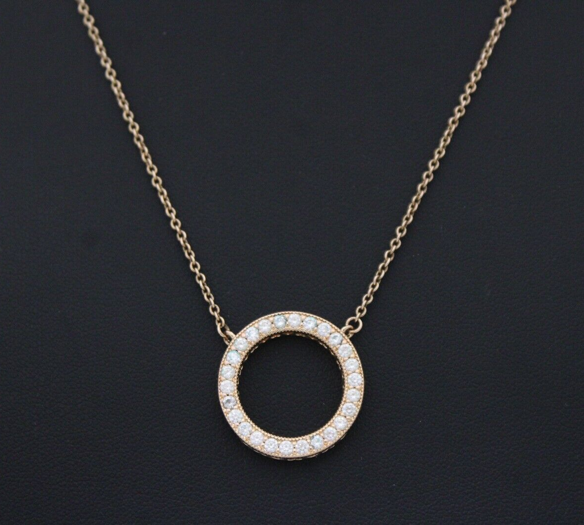 Pandora ALE Sterling Silver Rose Gold Circle of Sparkle Pendant