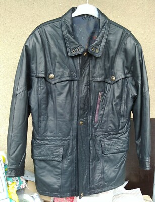 Herren Lederjacke von ''Enrico Gorlani'' Gr. 50 in Schwarz