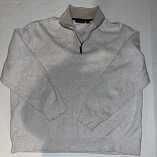 Tasso Elba Men's Ribbed Knit Pullover 1/4-Zip Sweater Tan Sz XL