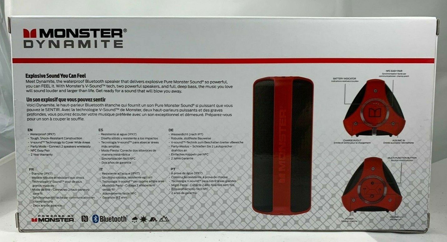 monster dynamite bluetooth speaker