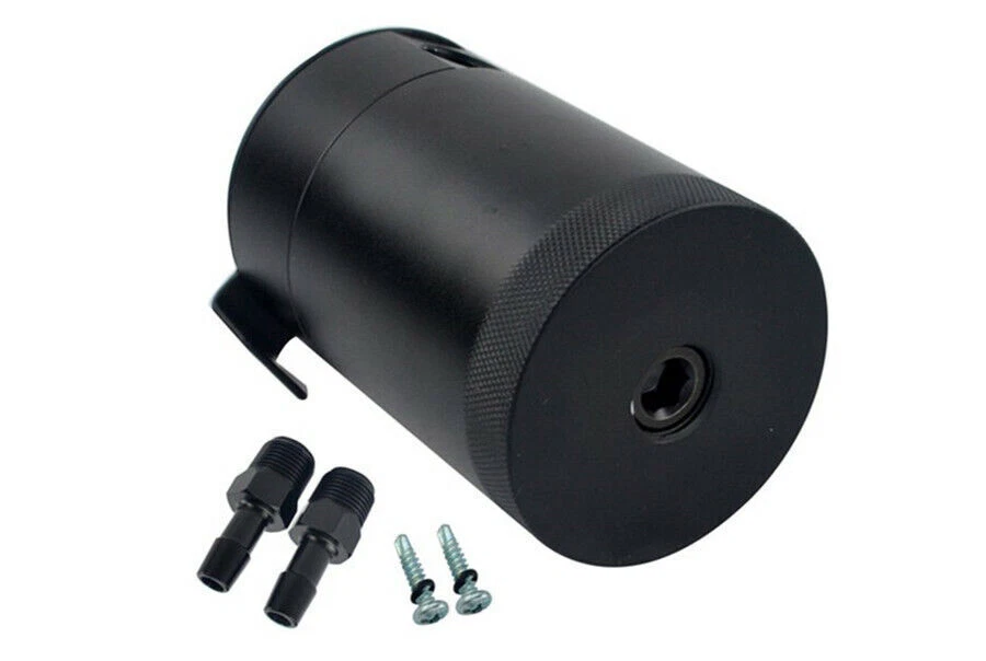 Carro 2 portas alumínio defeituoso 400 ml lata de captura de óleo tanque separador de óleo de ar 3/8" NPT - Imagem 2 de 4