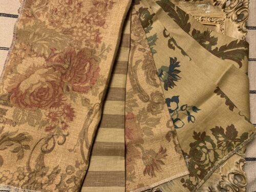 Amy Karyn Beige Umber Rose Fabric Samples Set of 6-Designer Upholstery  Linen - Afbeelding 1 van 3