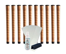 Set of 13 WINN Dri Tac Copper Golf Grips with Golf Grip Kit Tape Solvent Vise