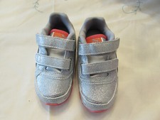 NEW Puma Vista Glitz Little Girls Sneakers Size 5C silver Glitter Calypso coral