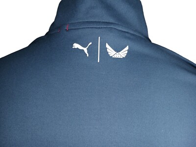 Puma Volition Tried True Navy Mens XL 1/4 Zip Golf Pullover Jacket Patriotic