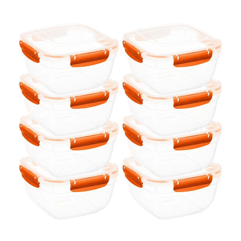 Superio Airtight Plastic Food Storage Containers 80oz Orange