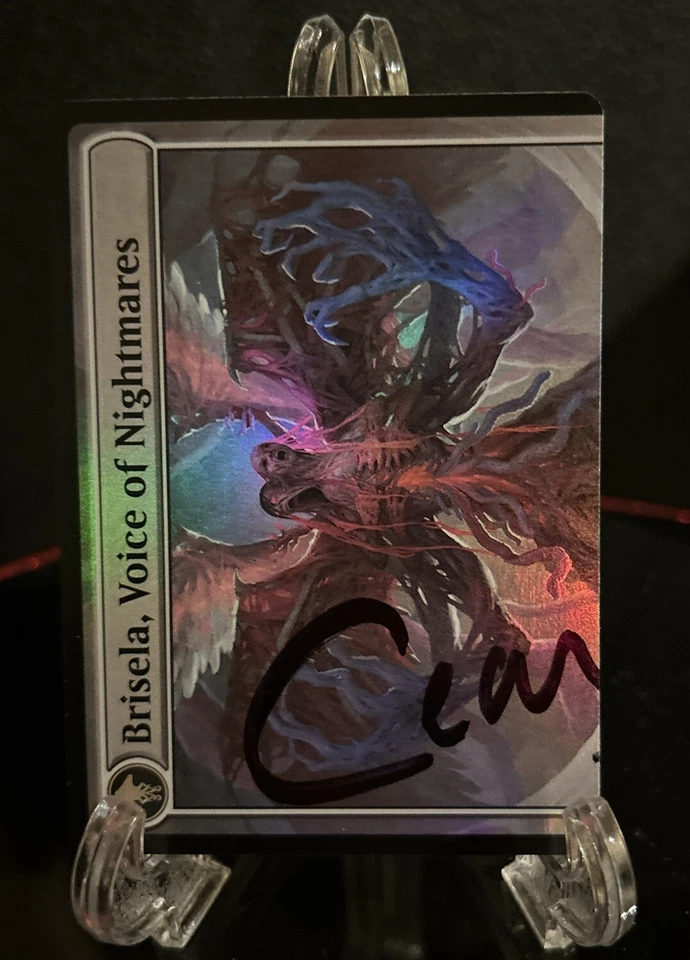 MTG Brisela, Voice of Nightmares FOIL Artist Proof Signed Clint Cearley Oversize - Image 3 of 4