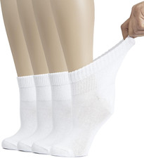Women'S Cotton Diabetic Ankle Socks, Wide, Thin, Loose Fit and Stretchy, Seamles