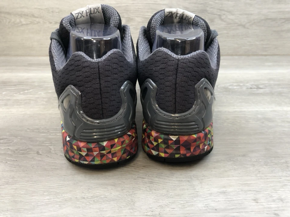 Adidas ZX Flux Womens Black Geometric Knit Mesh Gray 8.5 Athletic AF6384 Lace Up - Image 3 of 4