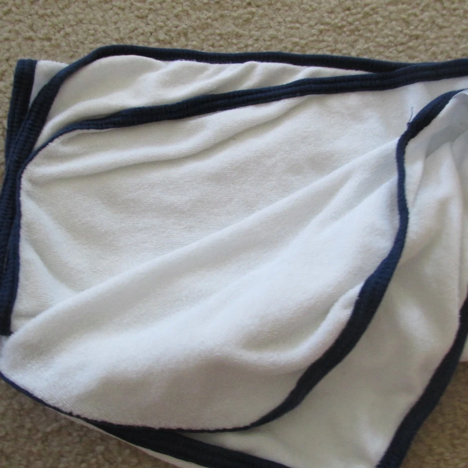 Toalla de baño Gerber Terry tela con capucha niños 30" x 25" blanco fútbol béisbol Foto 4 de 4