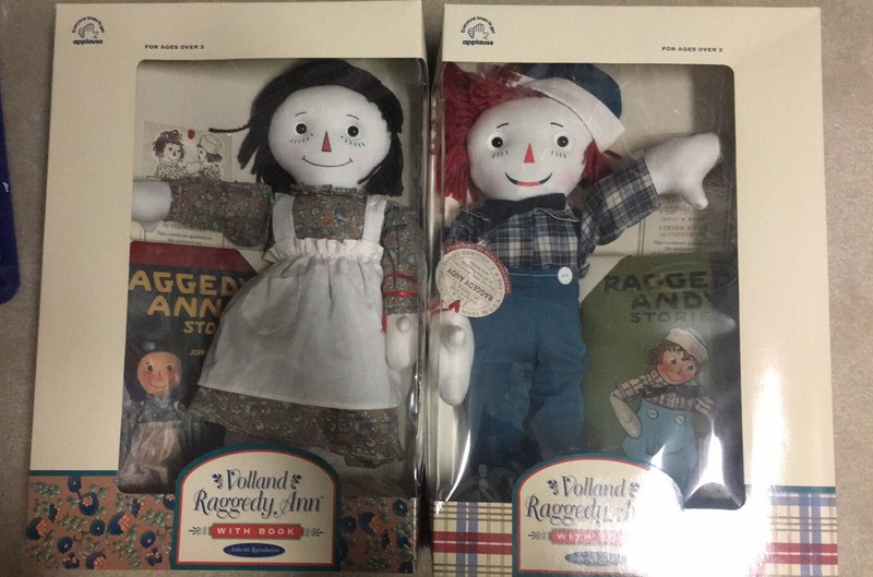 NEW MIB Limited Edition Raggedy Ann &Andy  Reproduction  Volland Dolls W/ Books