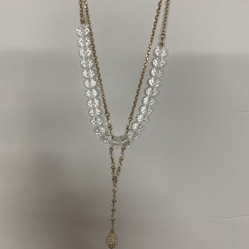 NewYork&Co link beaded chain bi-layer necklace - Picture 2 of 2