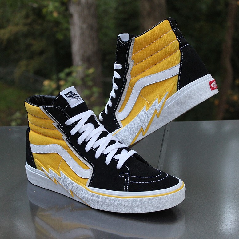 Vans Sk8-Hi Bolt Men's Size 9.5 Black Yellow White Vans Sk8-Hi Bolt Men's Size 9.5 Black Yellow White