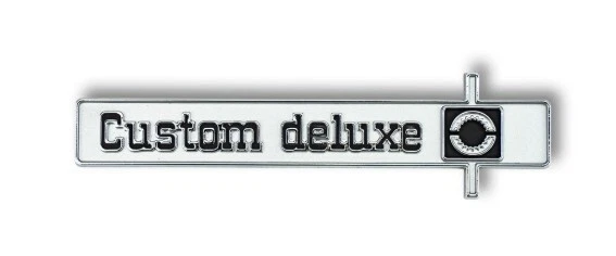 Emblema del panel de instrumentos "Custom Deluxe" para camionetas Chevy 1975-1980 Foto 3 de 4
