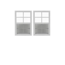Shed Windows and More 2 Pack Shed Window 14" X 21" White Flush Playhouse Window 