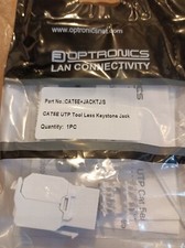 ?? 2x Optronics CAT5E RJ45 TOOL FREE KEYSTONE JACK Gold Plated CAT5E+JACKTJ/S