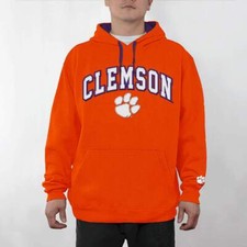 Clemson Tigers e5 NCAA Classic Embroidered Hooded Sweatshirt ~Orange