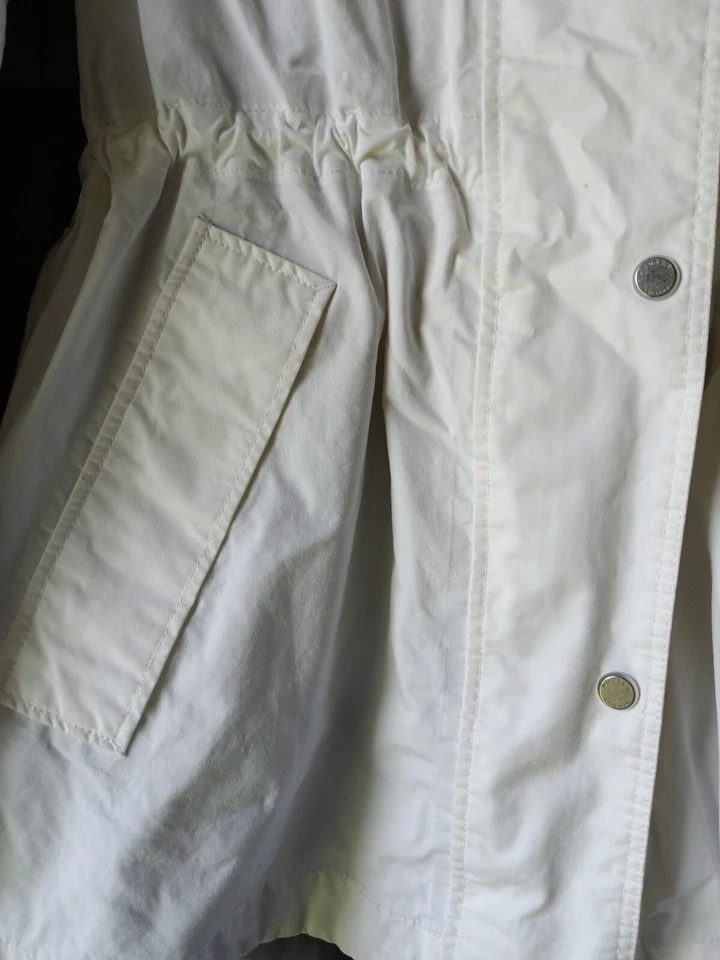 Hunter Women's Raincoat Parka Waterproof with Hood Off White Size Small - Image 3 of 4