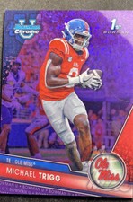 Michael Trigg 2023 Bowman Chrome University Purple Refractor RC #/399 Ole Miss