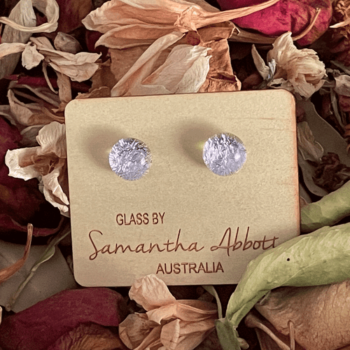 Glass Stud Earrings in Purple Tones by Australian Artist Samantha Abbott - Picture 6 of 10