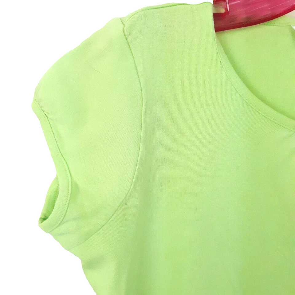 Vintage Lilly Pulitzer Top  Girls' Size 16 Lime Green Cotton Short Sleeve Tee - Image 4 of 4
