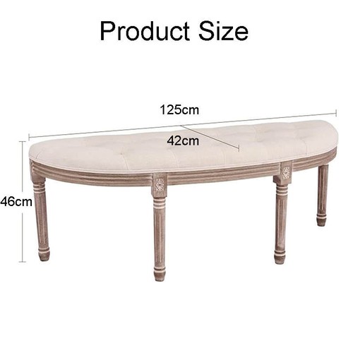 Tufted Bedroom Suite European Half Moon Window Bench Upholstered End of Bed AU - Picture 2 of 6