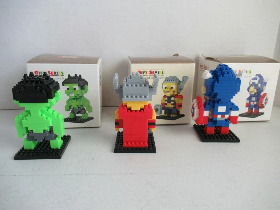 LOZ Diamond Blocks Super Hero Sets HULK THOR and CAPTAIN AMERICA Complete - Image 2 of 4