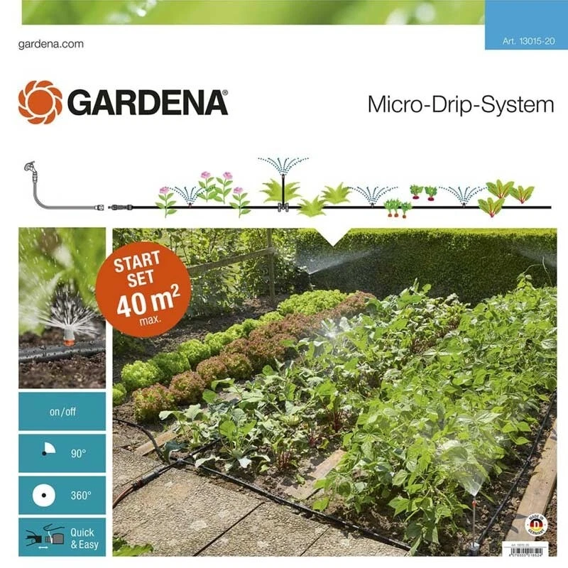GARDENA 13015-20 Micro-Drip-System Start-Set Pflanzflächen für 40 m² Beete