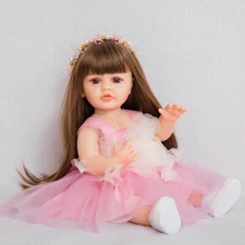 55cm Reborn Doll Full Body Waterproof 22in Cute Girl Doll with Clothes Full Set